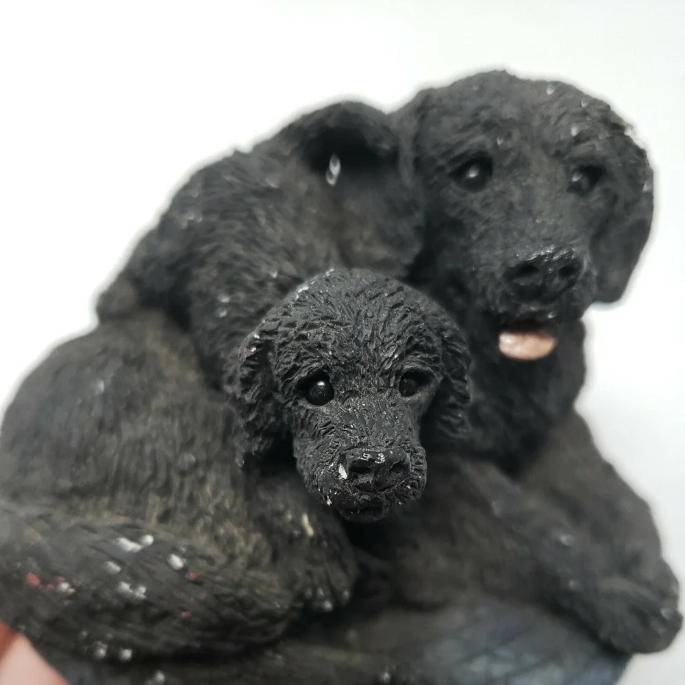 Vintage Black Dog Mother and Puppy Stone‎ Cutters SC-753 Great Condition  Figure